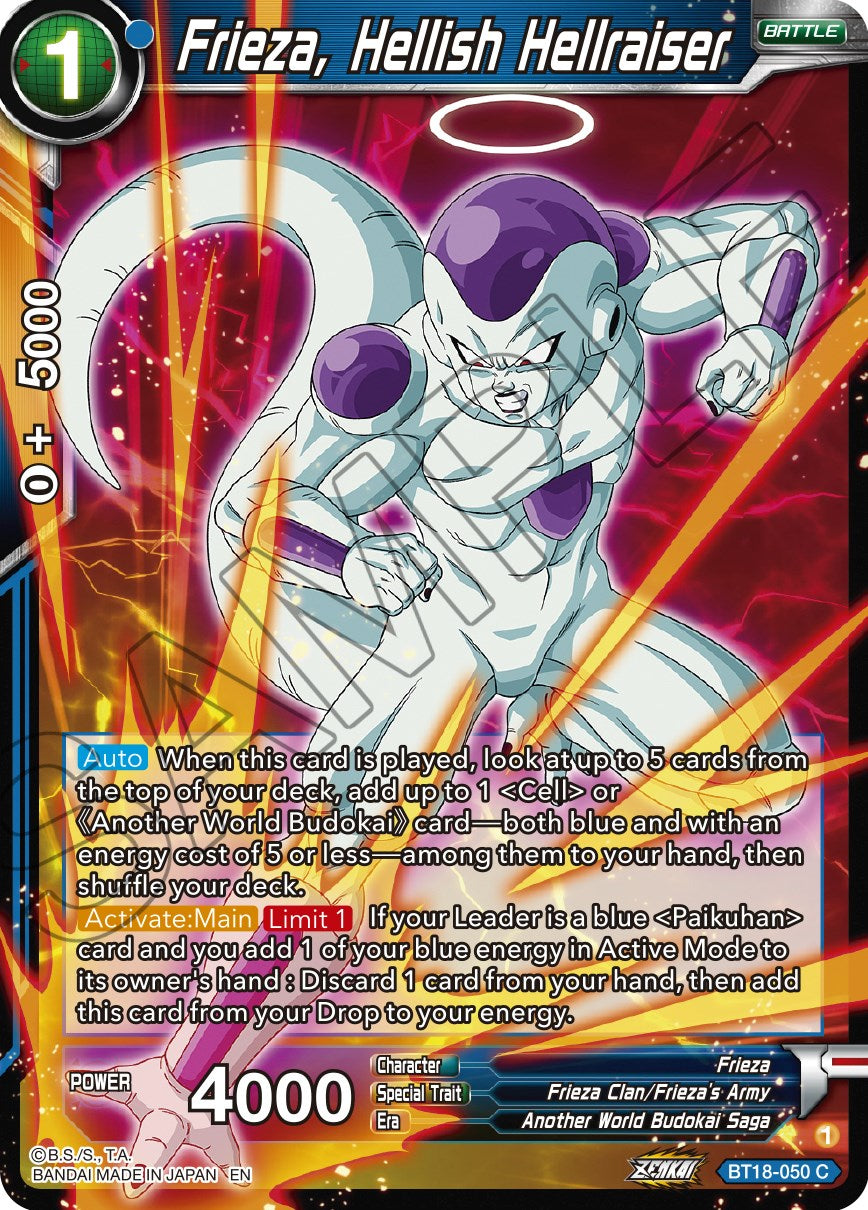 Frieza, Hellish Hellraiser - BT18-050 (Normal) Near Mint_Normal
