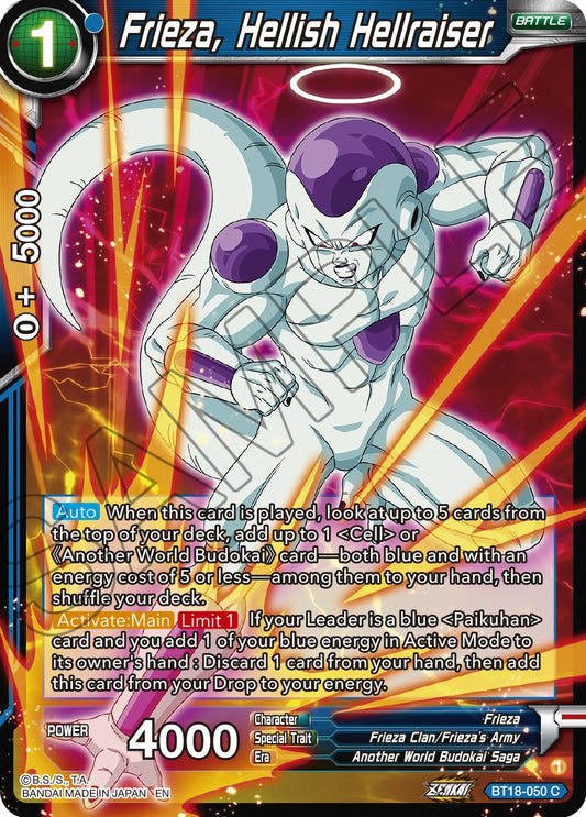 Frieza, Hellish Hellraiser - BT18-050 (Normal) Near Mint_Normal