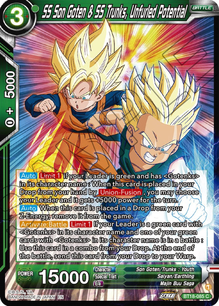 SS Son Goten & SS Trunks, Unfurled Potential - BT18-085 (Normal) Near Mint_Normal