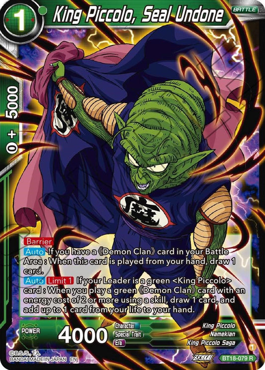 King Piccolo, Seal Undone - BT18-079 (Normal) Near Mint_Normal