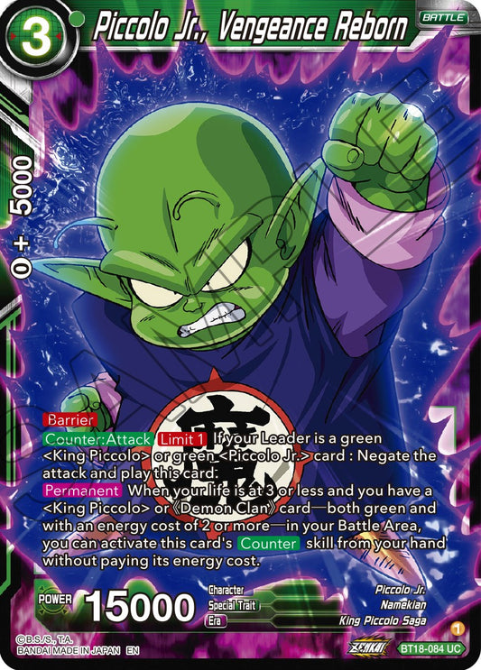 Piccolo Jr., Vengeance Reborn - BT18-084 (Normal) Near Mint_Normal