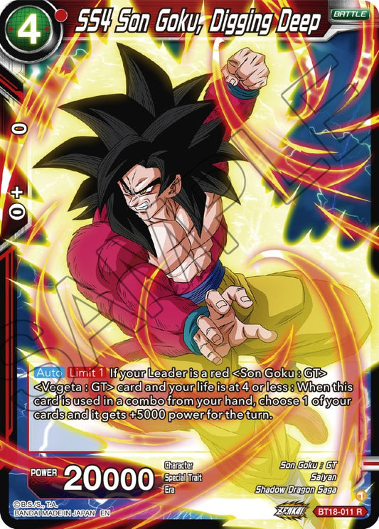 SS4 Son Goku, Digging Deep - BT18-011 (Normal) Near Mint_Normal