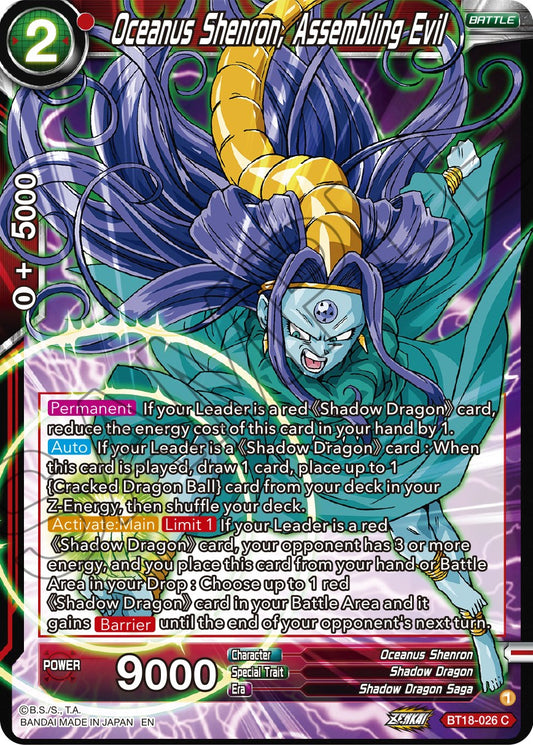 Oceanus Shenron, Assembling Evil - BT18-026 (Normal) Near Mint_Normal