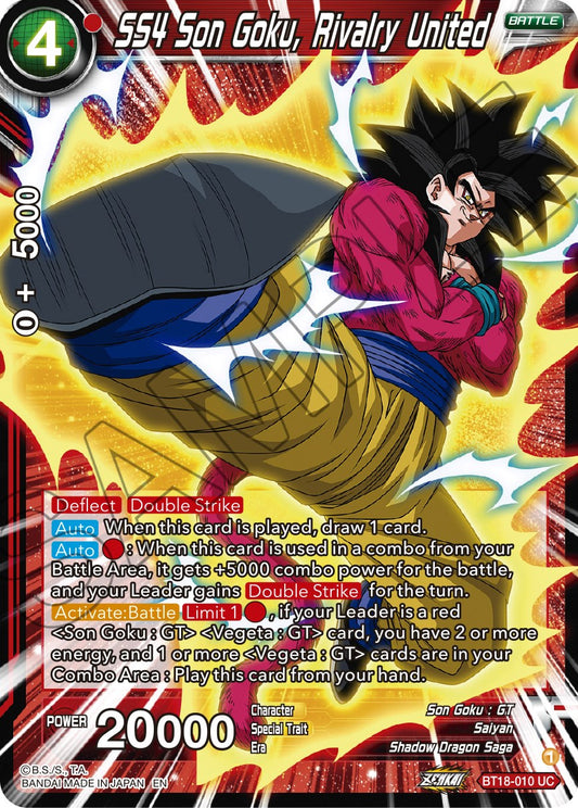 SS4 Son Goku, Rivalry United - BT18-010 (Normal) Near Mint_Normal