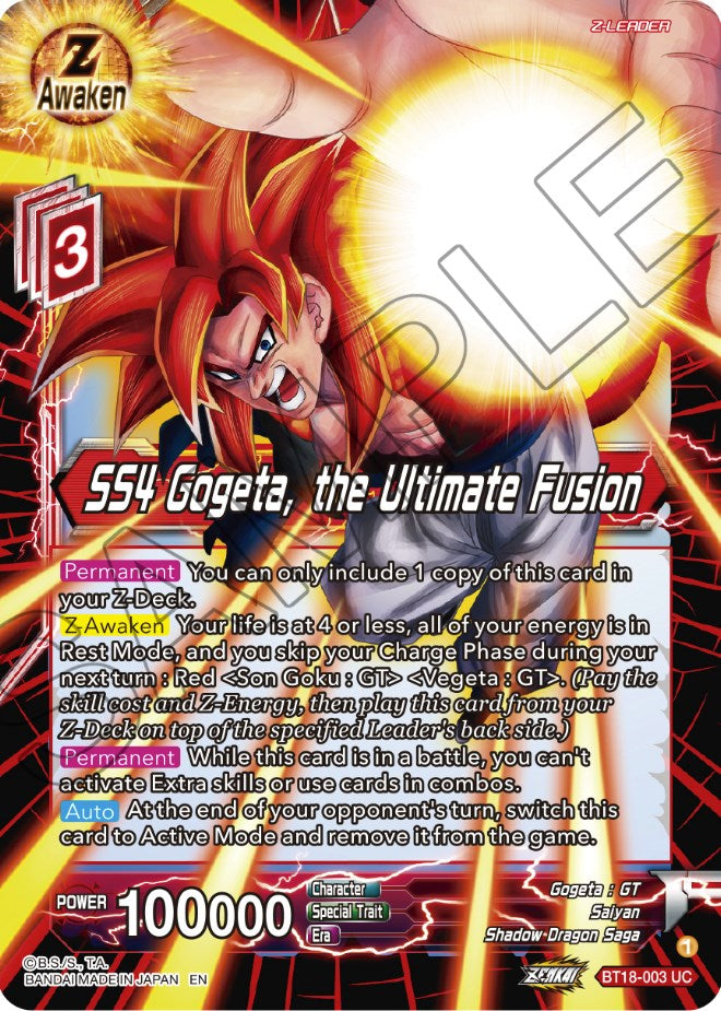 SS4 Gogeta, the Ultimate Fusion - BT18-003 (Normal) Near Mint_Normal