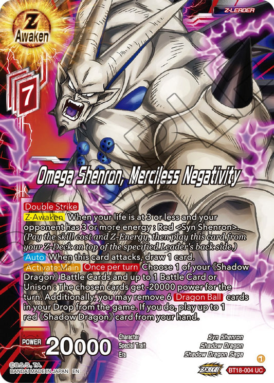 Omega Shenron, Merciless Negativity - BT18-004 (Normal) Near Mint_Normal