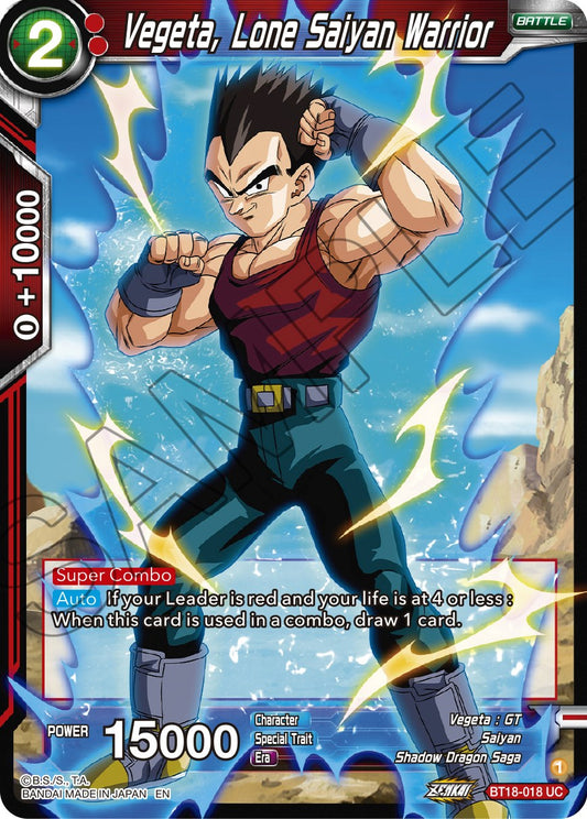 Vegeta, Lone Saiyan Warrior - BT18-018 (Normal) Near Mint_Normal