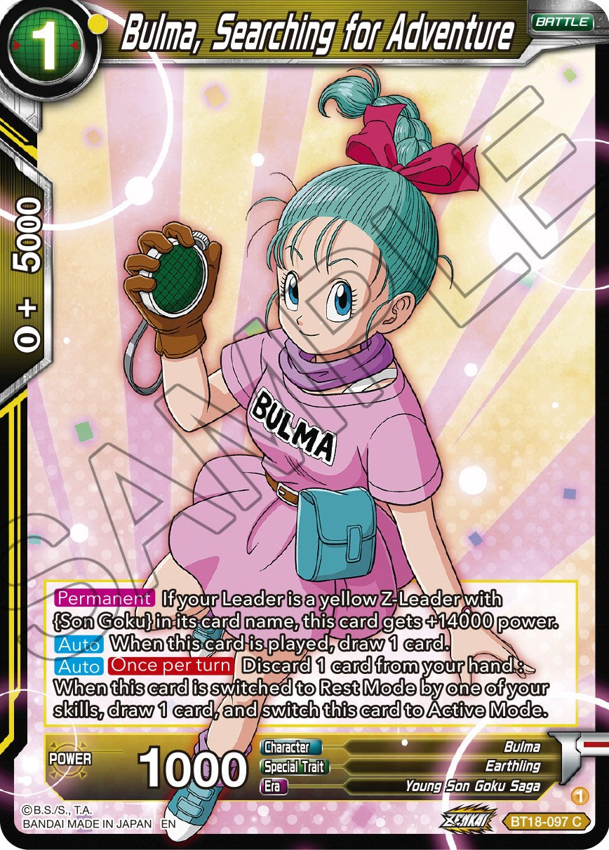 Bulma, Searching for Adventure - BT18-097 (Normal) Near Mint_Normal