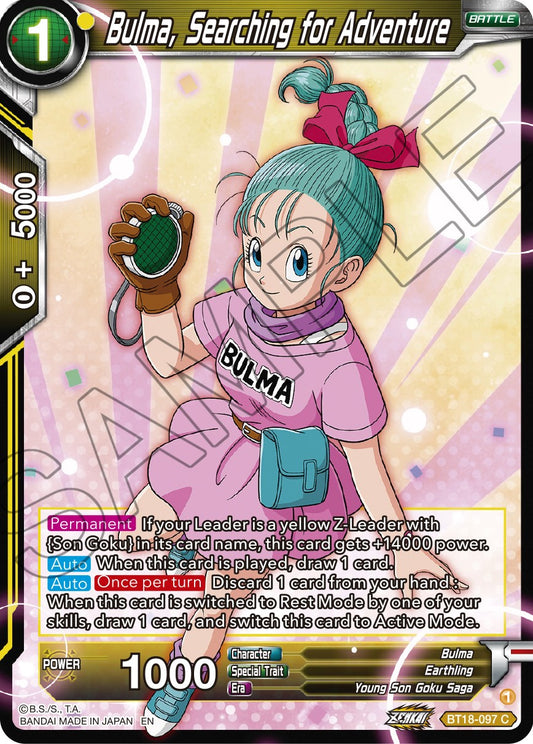 Bulma, Searching for Adventure - BT18-097 (Normal) Near Mint_Normal