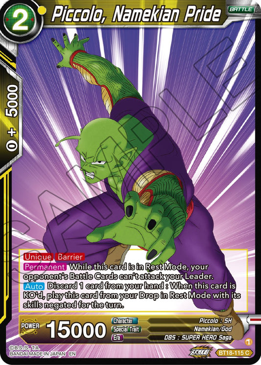 Piccolo, Namekian Pride - BT18-115 (Normal) Near Mint_Normal