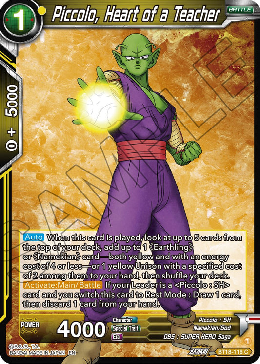 Piccolo, Heart of a Teacher - BT18-116 (Foil) Near Mint_Foil