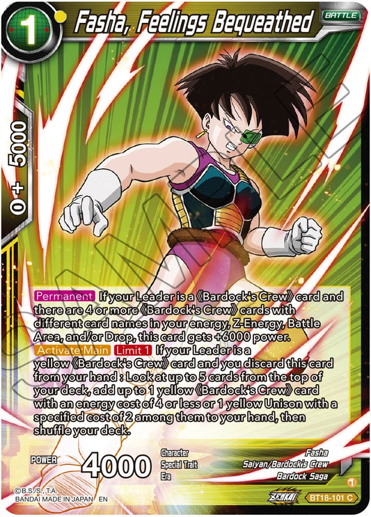 Fasha, Feelings Bequeathed - BT18-101 (Normal) Near Mint_Normal