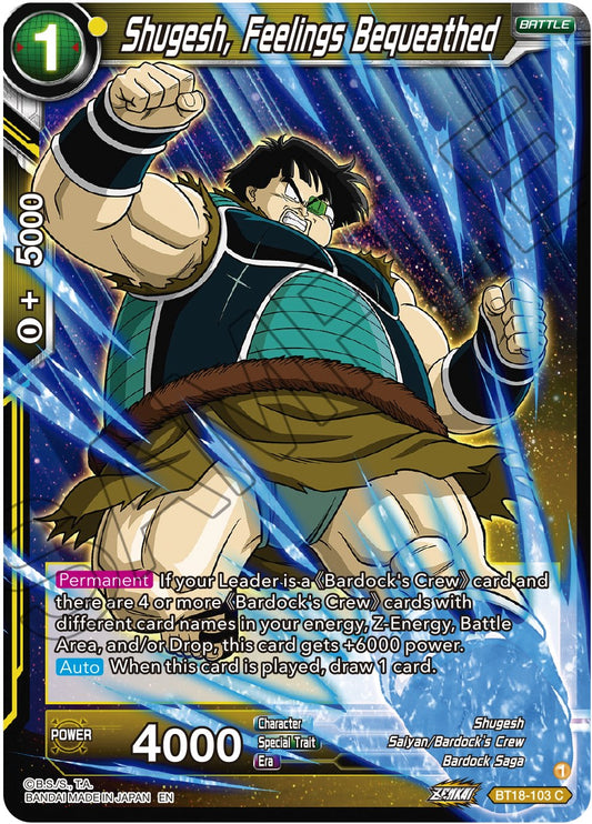 Shugesh, Feelings Bequeathed - BT18-103 (Normal) Near Mint_Normal