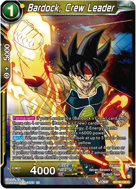Bardock, Crew Leader - BT18-108 (Normal) Near Mint_Normal
