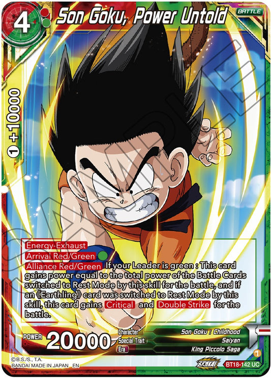 Son Goku, Power Untold - BT18-142 (Normal) Near Mint_Normal