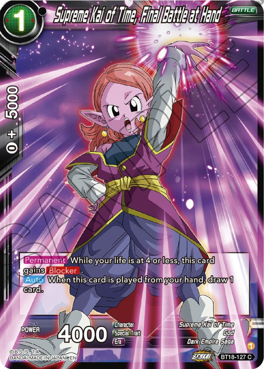 Supreme Kai of Time, Final Battle at Hand - BT18-127 (Normal) Near Mint_Normal