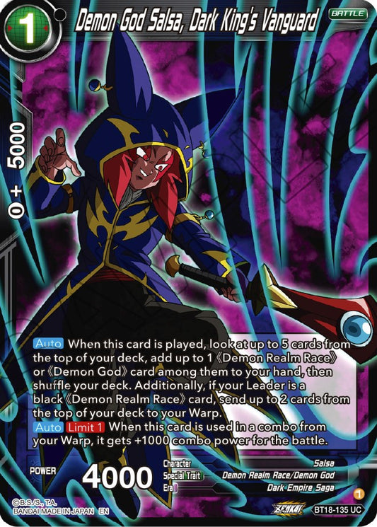 Demon God Salsa, Dark King's Vanguard - BT18-135 (Foil) Near Mint_Foil