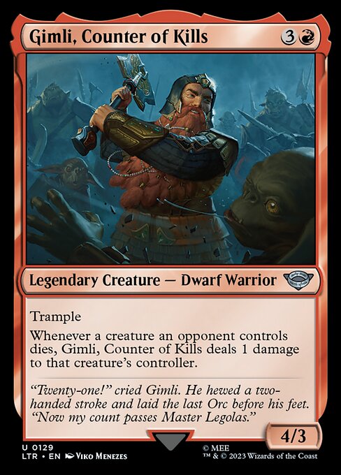 Gimli, Counter of Kills - 129 (Normal) Near Mint_Non-Foil
