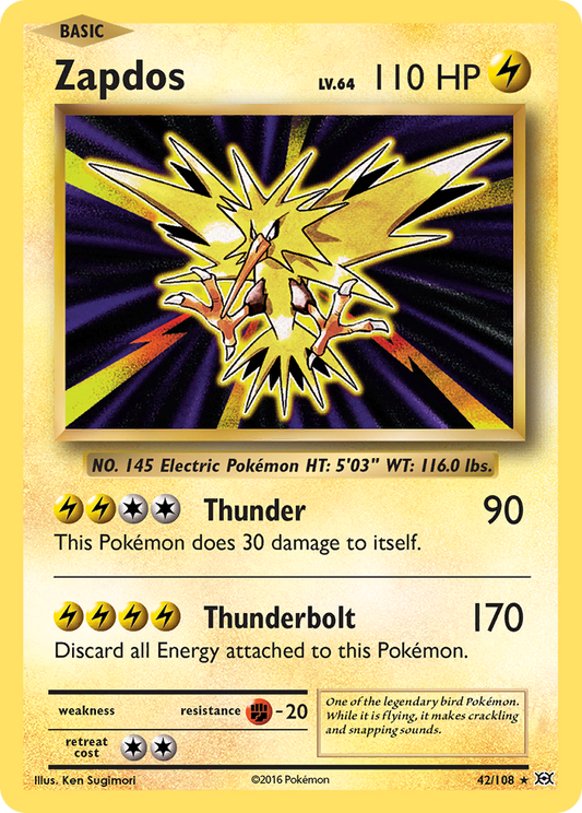 Zapdos - 42/108 (Foil) Near Mint_Foil