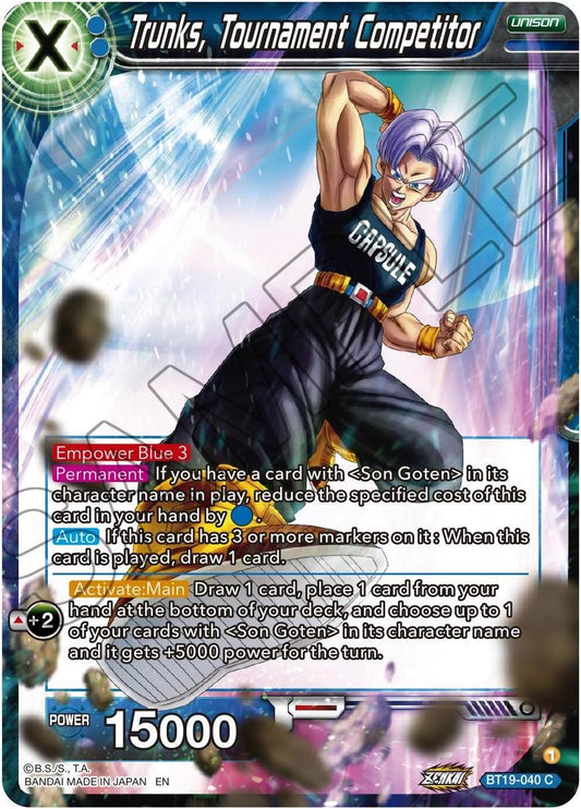 Trunks, Tournament Competitor - BT19-040 (Normal) Near Mint_Normal