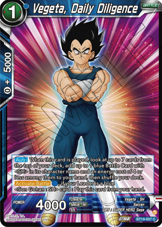 Vegeta, Daily Diligence - BT19-057 (Normal) Near Mint_Normal