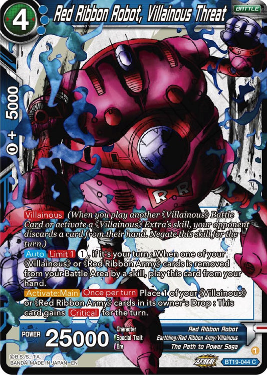 Red Ribbon Robot, Villainous threat - BT19-044 (Normal) Near Mint_Normal