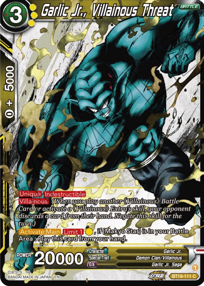 Garlic Jr., Villainous Threat - BT19-111 (Normal) Near Mint_Normal