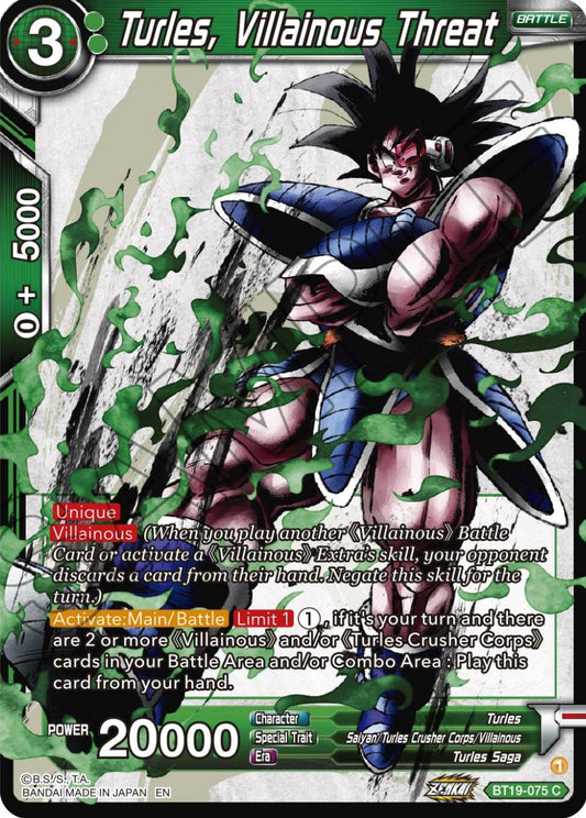 Turles, Villainous Threat - BT19-075 (Normal) Near Mint_Normal