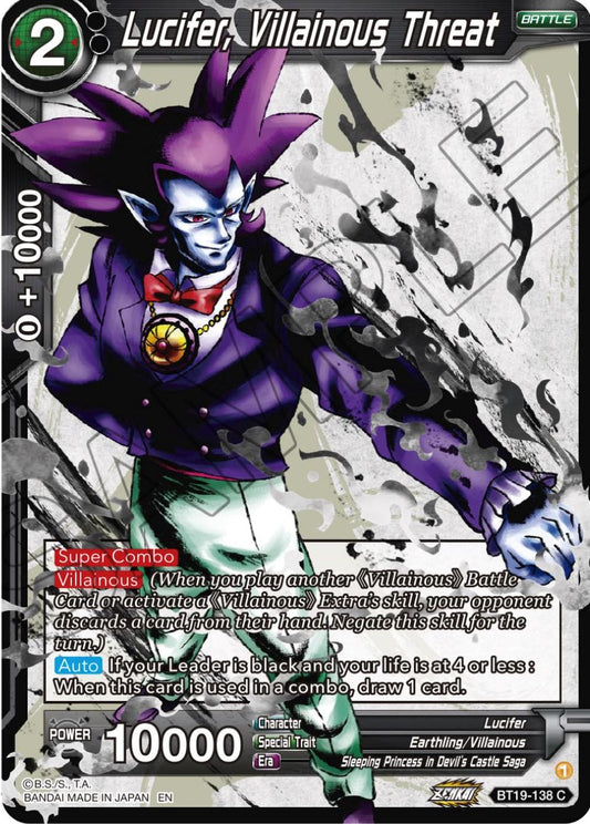 Lucifer, Villainous Threat - BT19-138 (Normal) Near Mint_Normal