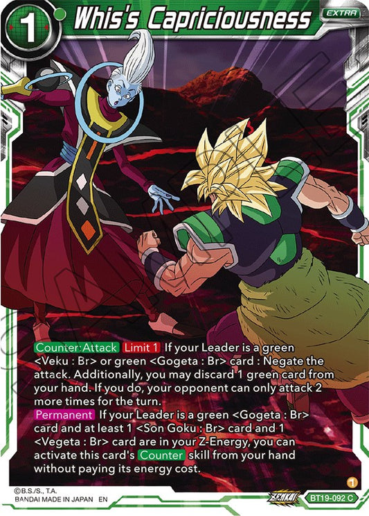 Whis's Capriciousness - BT19-092 (Normal) Near Mint_Normal