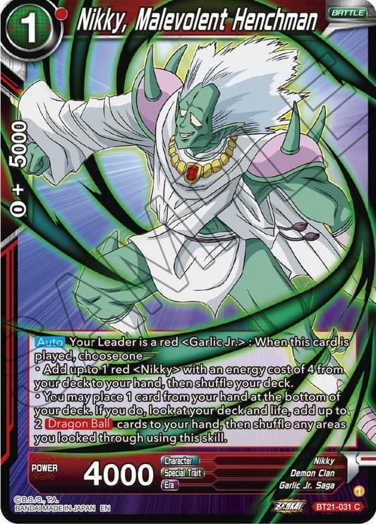 Nikky, Malevolent Henchman - BT21-031 (Foil) Near Mint_Foil