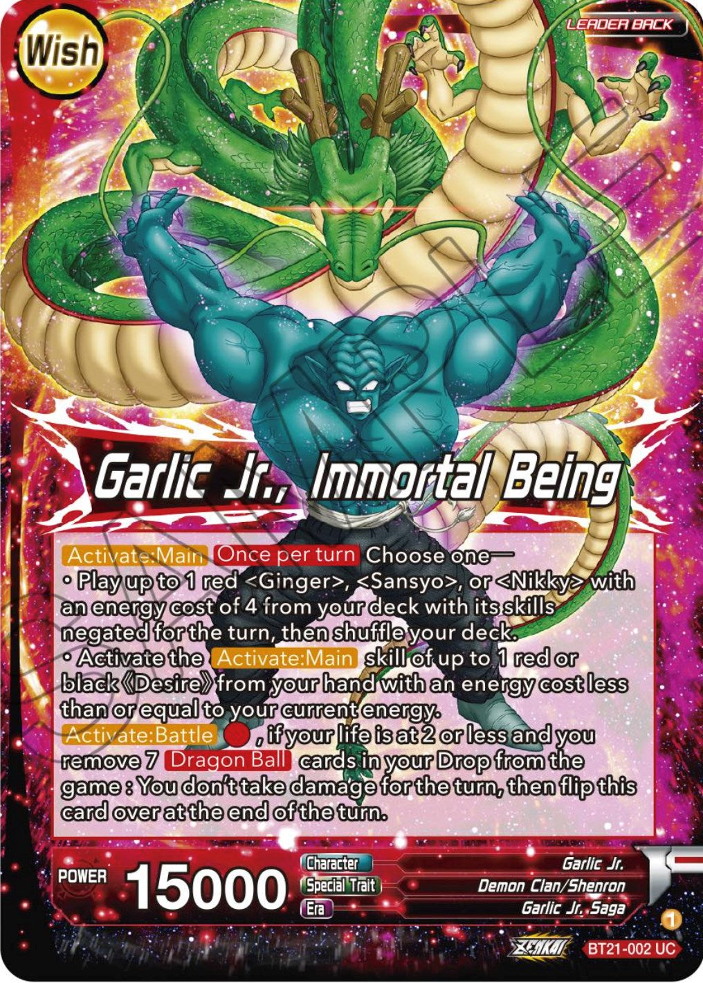 Garlic Jr. // Garlic Jr., Immortal Being - BT21-002 (Foil) Near Mint_Foil