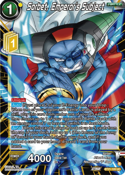 Sorbet, Emperor's Subject - BT21-105 (Normal) Near Mint_Normal
