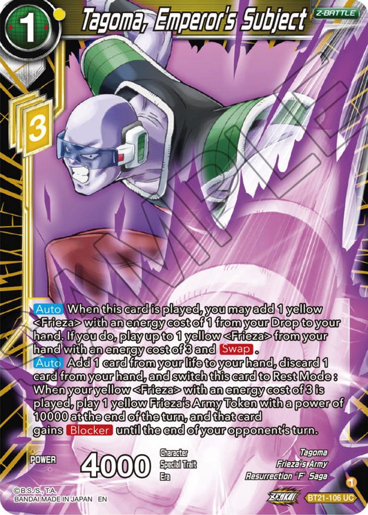 Tagoma, Emperor's Subject - BT21-106 (Foil) Near Mint_Foil