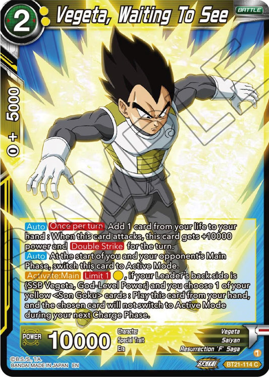 Vegeta, Waiting To See - BT21-114 (Normal) Near Mint_Normal