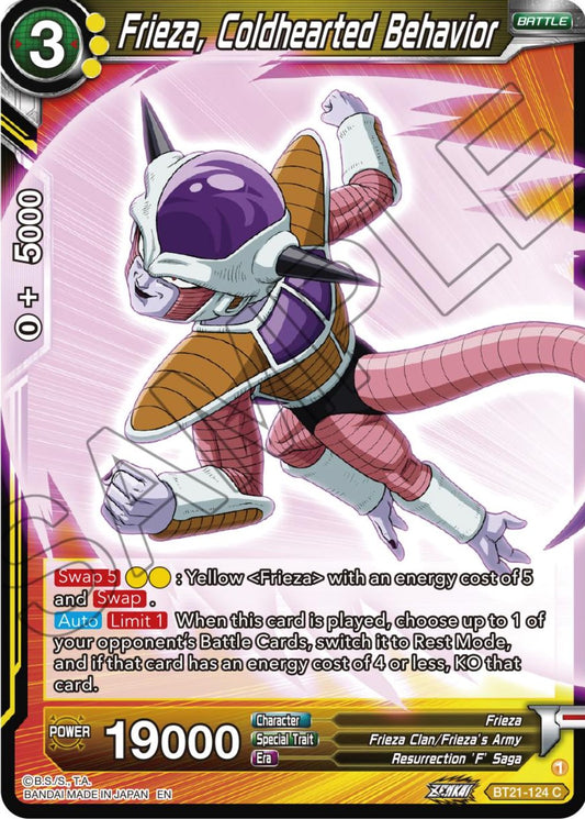 Frieza, Coldhearted Behavior - BT21-124 (Normal) Near Mint_Normal