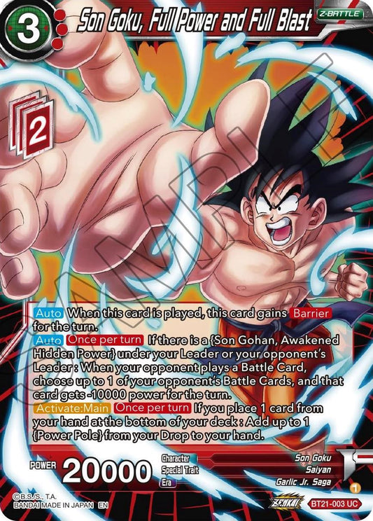 Son Goku, Full Power and Full Blast - BT21-003 (Normal) Near Mint_Normal