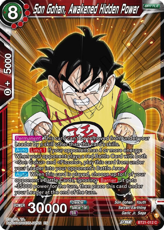 Son Gohan, Awakened Hidden Power - BT21-012 (Normal) Near Mint_Normal
