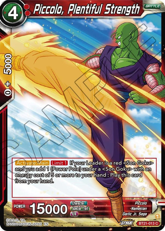 Piccolo, Plentiful Strength - BT21-013 (Normal) Near Mint_Normal