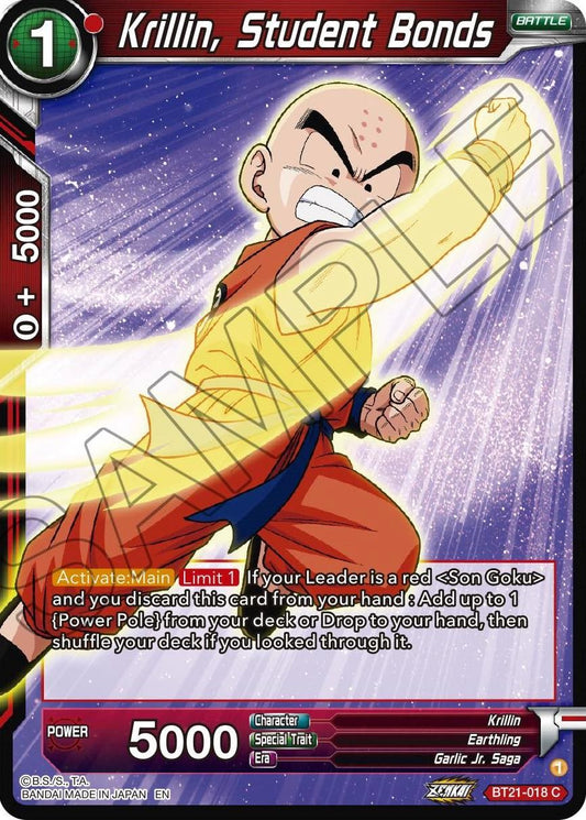 Krillin, Student Bonds - BT21-018 (Normal) Near Mint_Normal