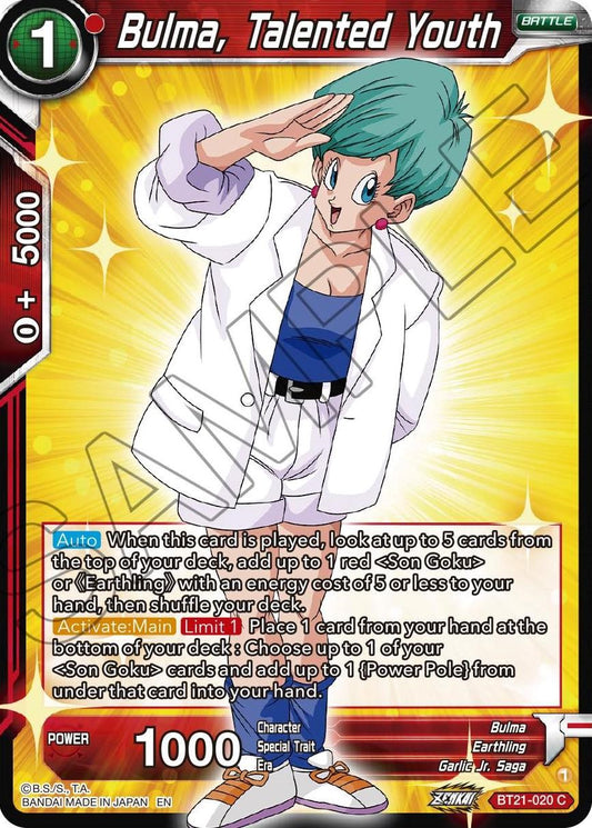 Bulma, Talented Youth - BT21-020 (Normal) Near Mint_Normal
