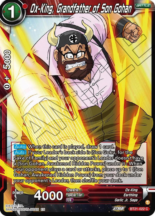 Ox-King, Grandfather of Son Gohan - BT21-022 (Foil) Near Mint_Foil