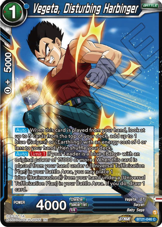 Vegeta, Disturbing Harbinger - BT21-046 (Normal) Near Mint_Normal