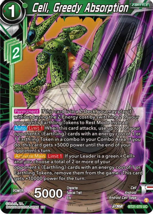 Cell, Greedy Absorption - BT21-075 (Normal) Near Mint_Normal