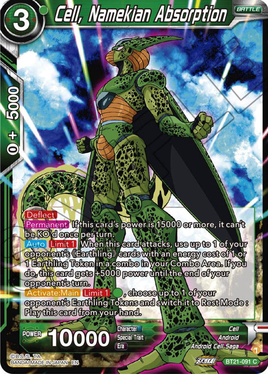 Cell, Namekian Absorption - BT21-091 (Normal) Near Mint_Normal