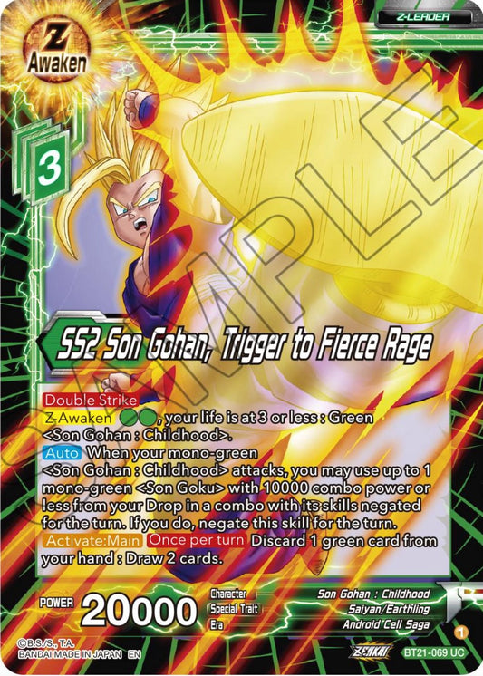 SS2 Son Gohan, Trigger to Fierce Rage - BT21-069 (Normal) Near Mint_Normal