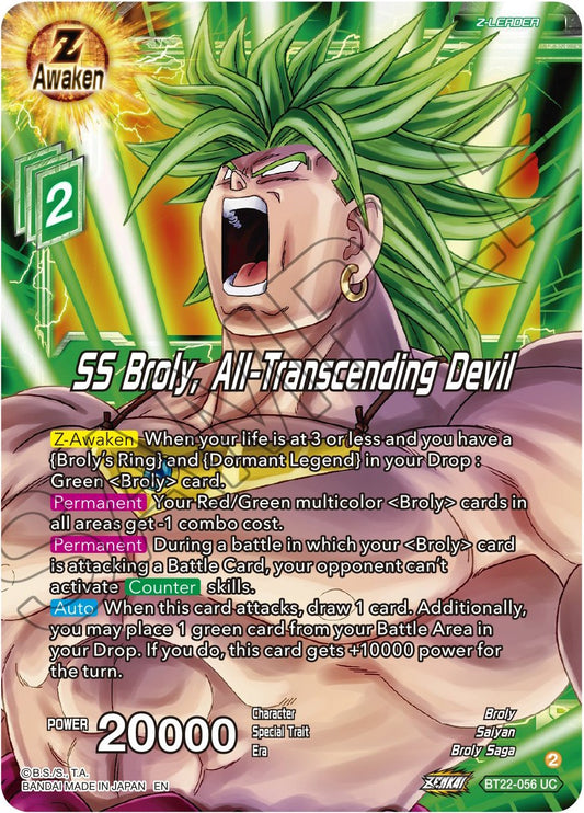 SS Broly, All-Transcending Devil - BT22-056 (Normal) Near Mint_Normal