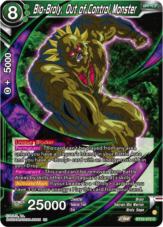 Bio-Broly, Out of Control Monster - BT22-072 (Normal) Near Mint_Normal