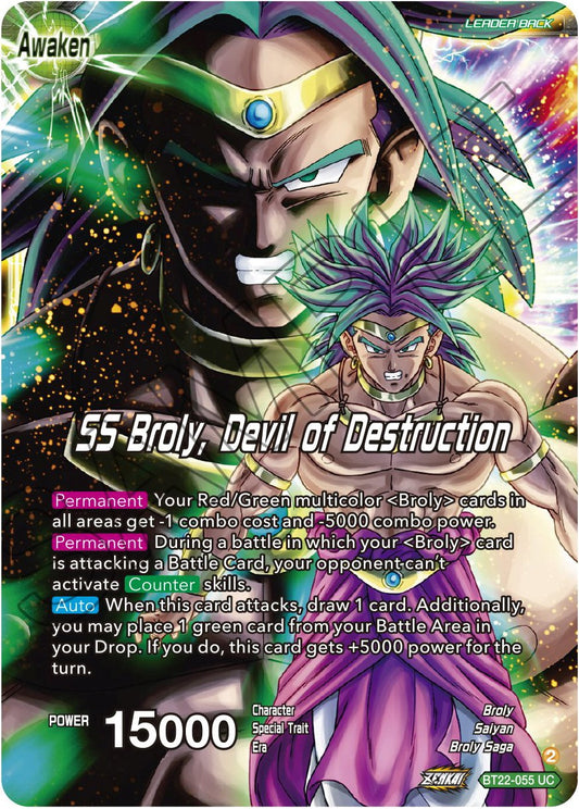 Broly & Paragus // SS Broly, Devil of Destruction - BT22-055 (Normal) Near Mint_Normal