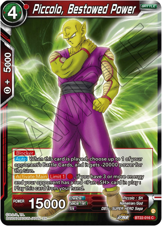 Piccolo, Bestowed Power - BT22-016 (Normal) Near Mint_Normal